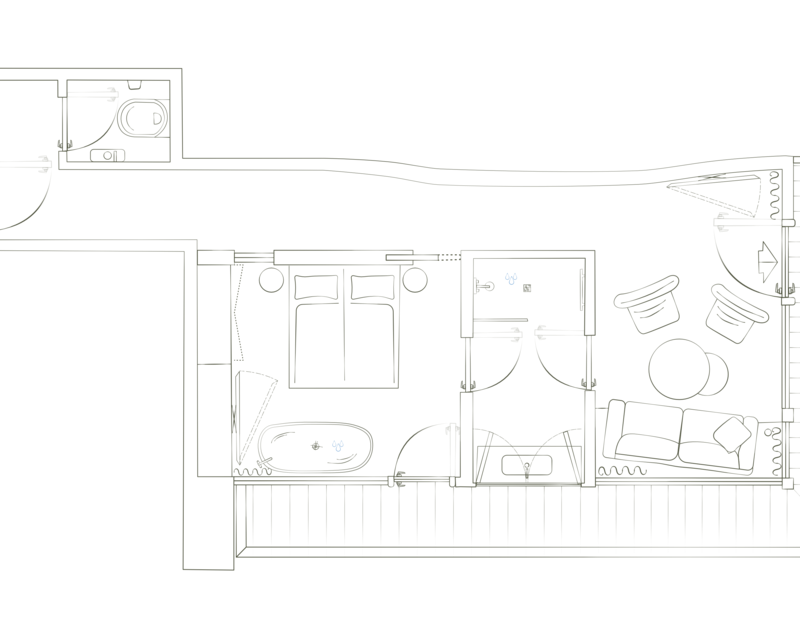 Hotel suite with views to the garden