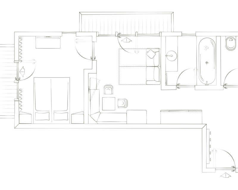 Hotelsuite mit Wohnzimmer