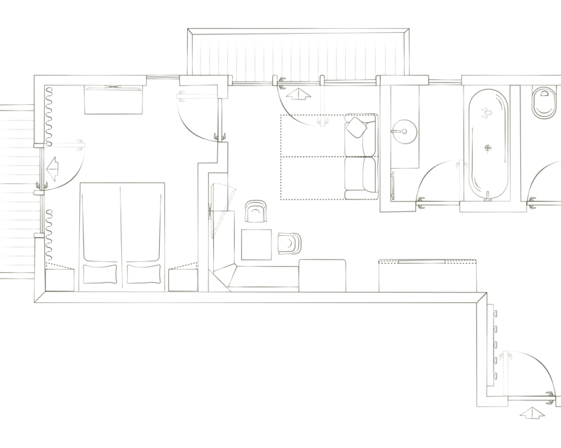 Hotel suite with lounge