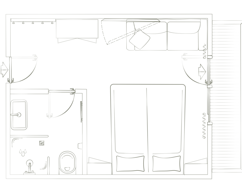 Doppelzimmer Abendlicht